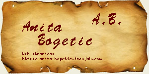 Anita Bogetić vizit kartica